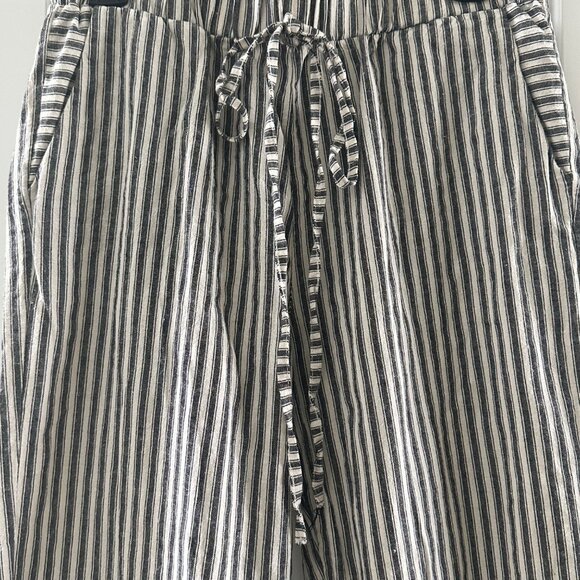 Striped Polyester Drawstring Pants L - Picture 5 of 6